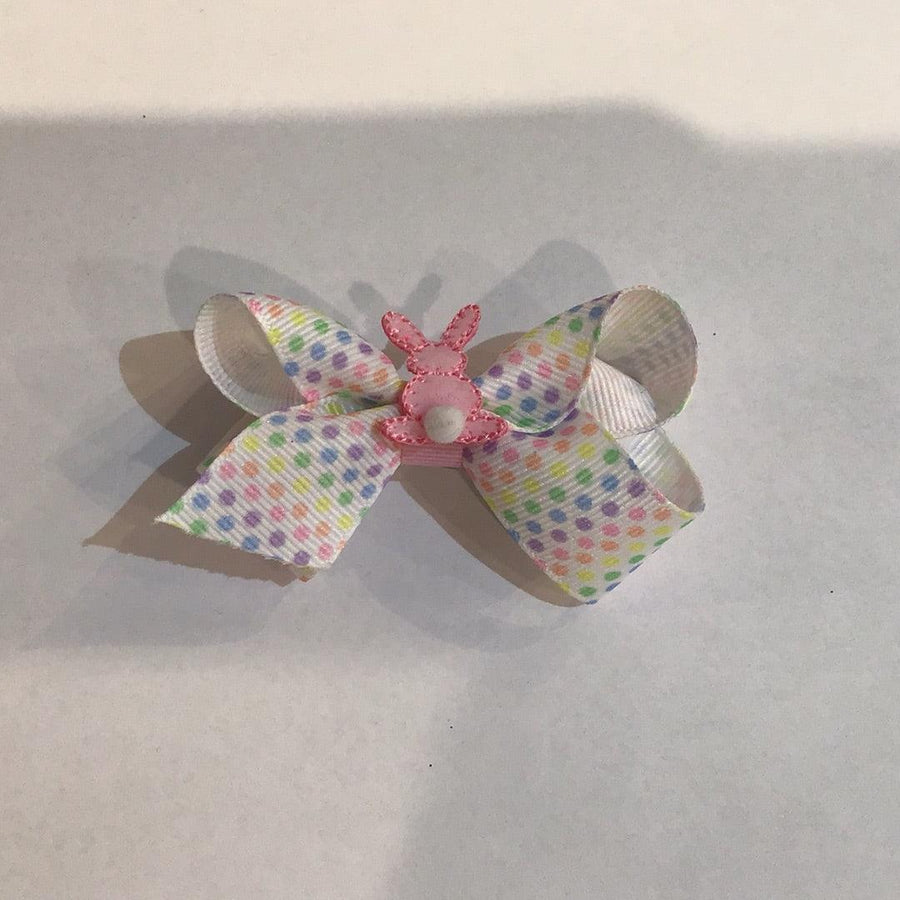 Grosgrain Bows | Mini Pastel Prnt Bow w. Bunny | Wee Ones - The Ridge Kids