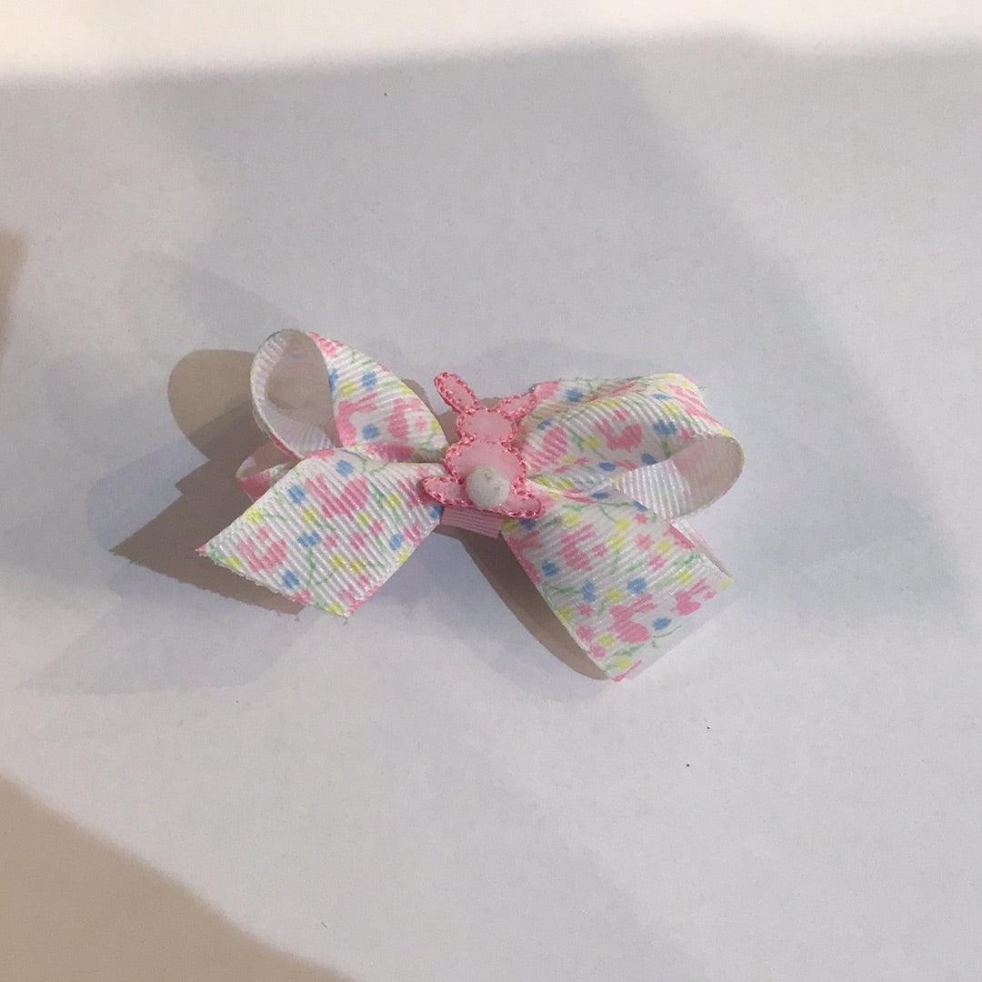 Grosgrain Bows | Mini Pastel Prnt Bow w. Bunny | Wee Ones - The Ridge Kids