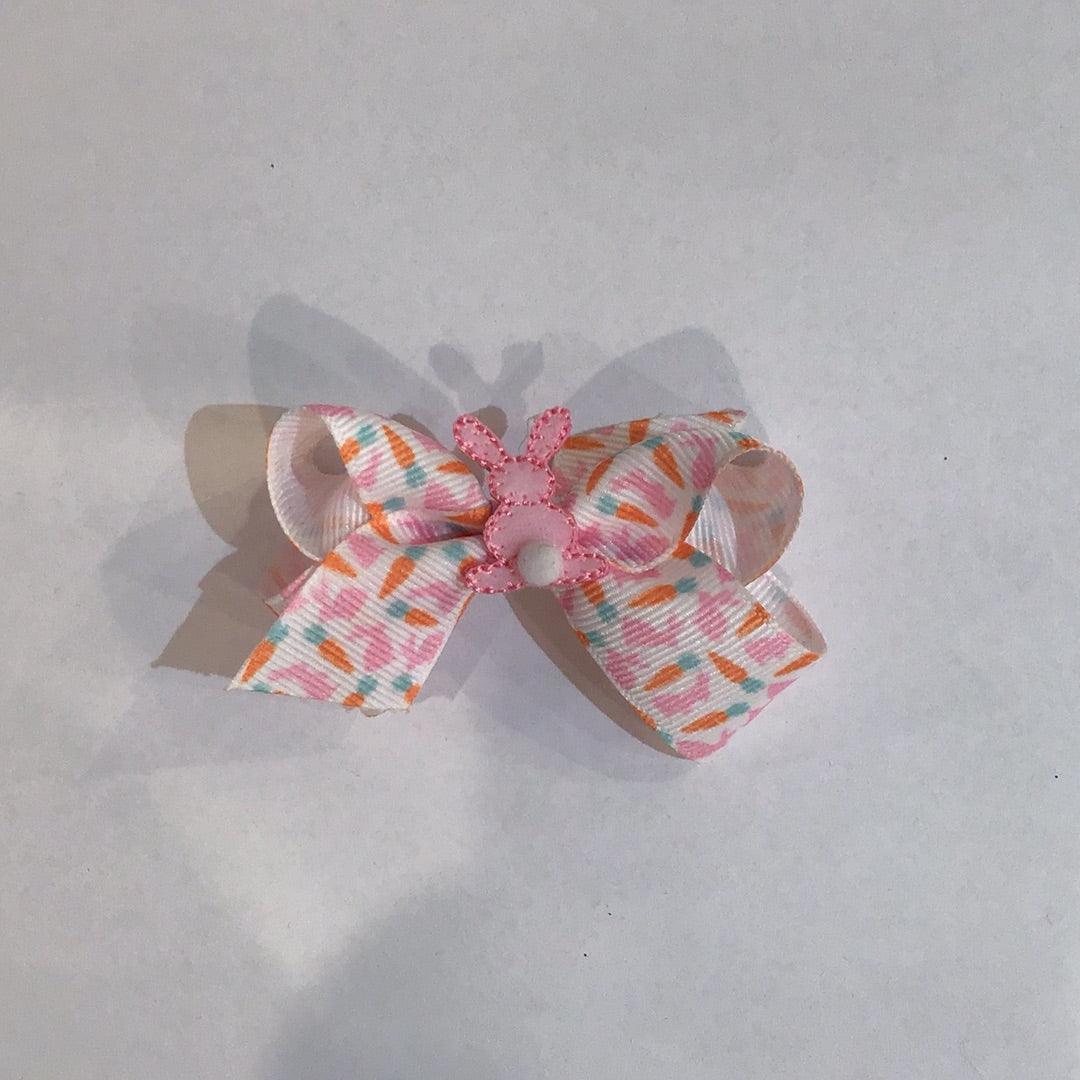 Grosgrain Bows | Mini Pastel Prnt Bow w. Bunny | Wee Ones - The Ridge Kids
