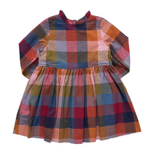 Colorful checkered dress on a white background