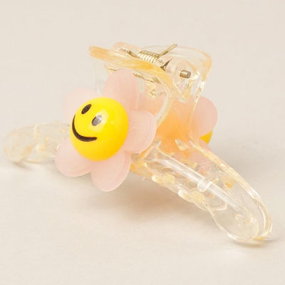 Hair Clips | Mini Smiley Flower Clear Hair Claw Clips | Fashion City - The Ridge Kids