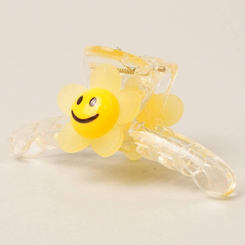 Hair Clips | Mini Smiley Flower Clear Hair Claw Clips | Fashion City - The Ridge Kids