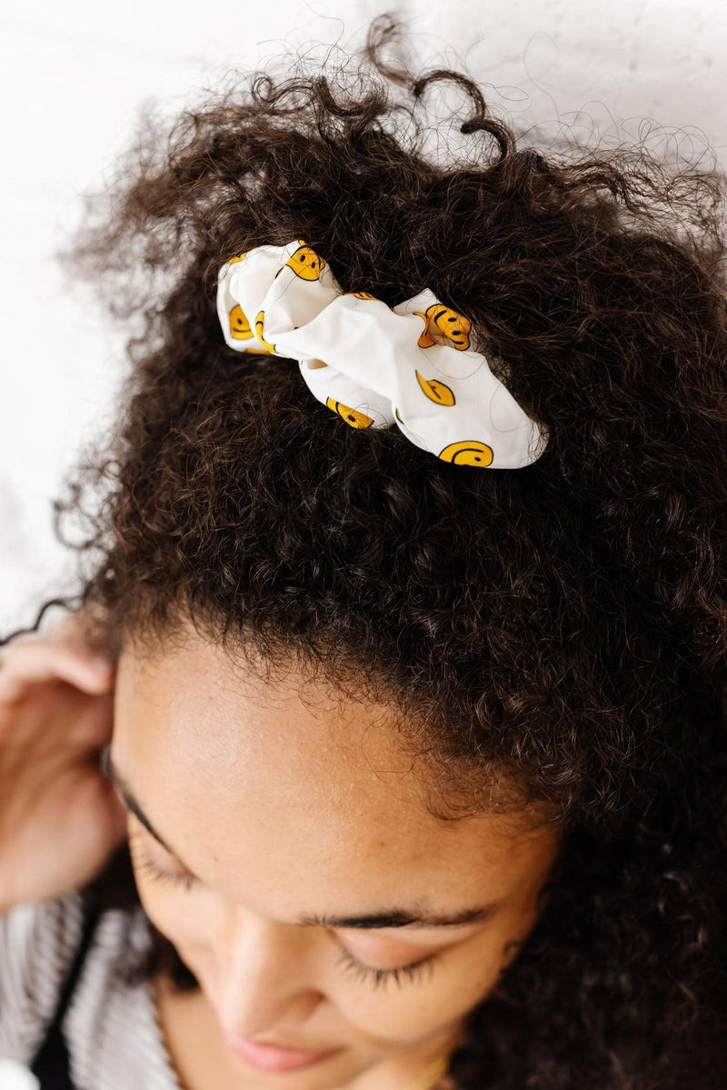 Hair Ties | Be Happy Oversized Scrunchie | Shop ANDi - The Ridge Kids