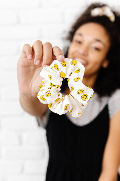 Hair Ties | Be Happy Oversized Scrunchie | Shop ANDi - The Ridge Kids