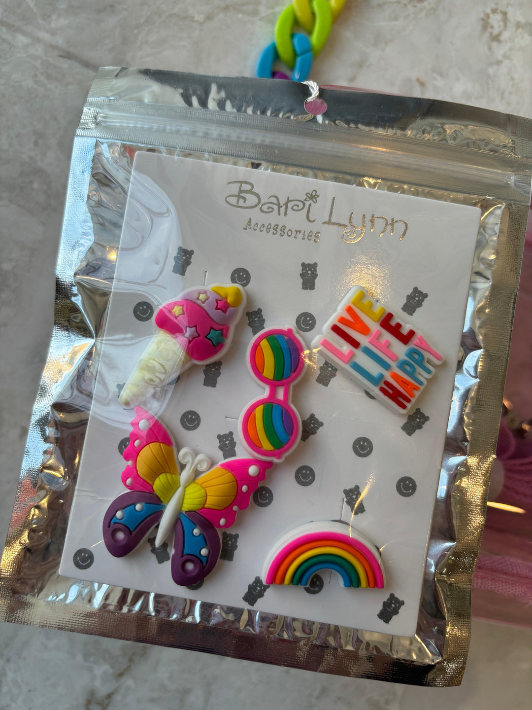 Handbags | Clear Bag Rainbow Strap and Jibbitz | Bari Lynn Accessories - The Ridge Kids