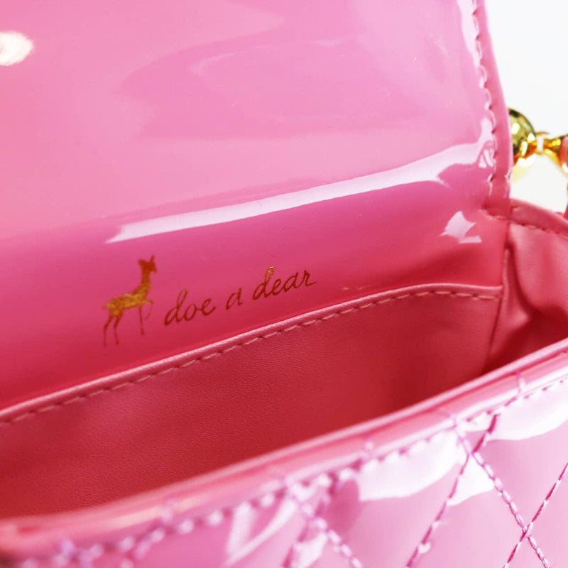 Handbags | Embellished Patent Quilted Purse- Fuchsia | Doe a Dear - The Ridge Kids
