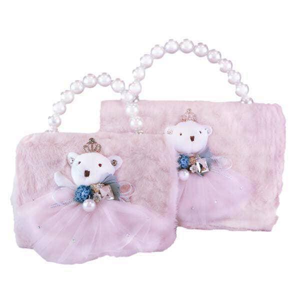 Handbags | Furry Princess Bear: Jumbo -PINK - The Ridge Kids