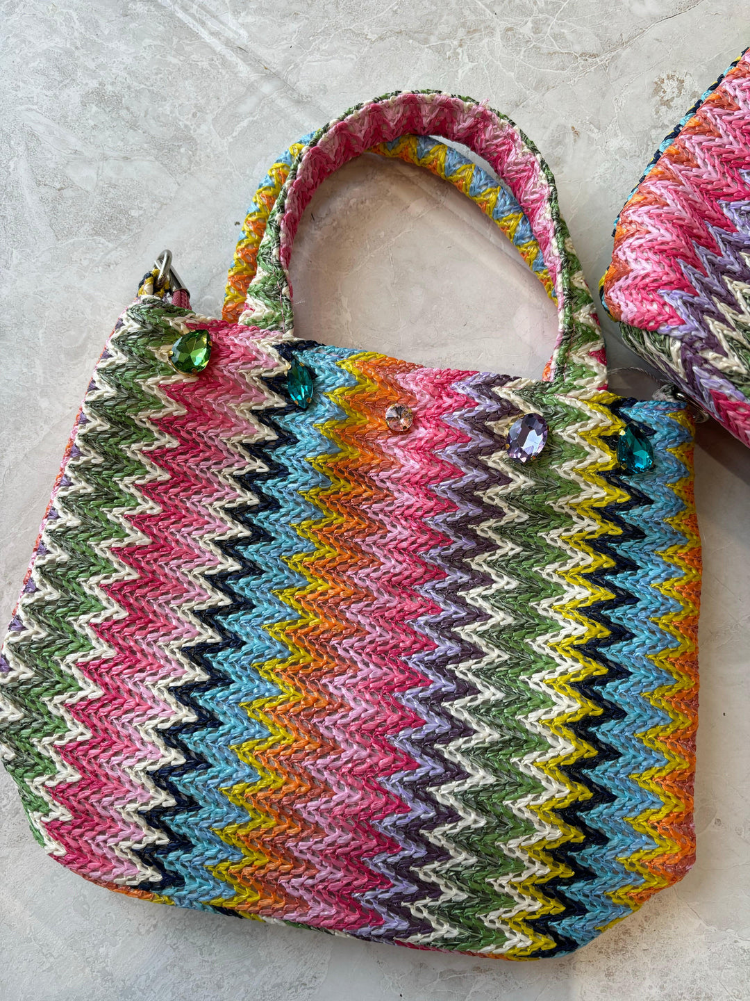 Handbags | Raffia Jeweled Crossbody | Bari Lynn Accessories - The Ridge Kids