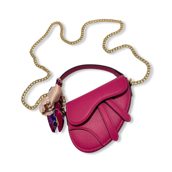 Handbags | Saddle Purse w/ Scarf -FUCHSIA | Doe a Dear - The Ridge Kids