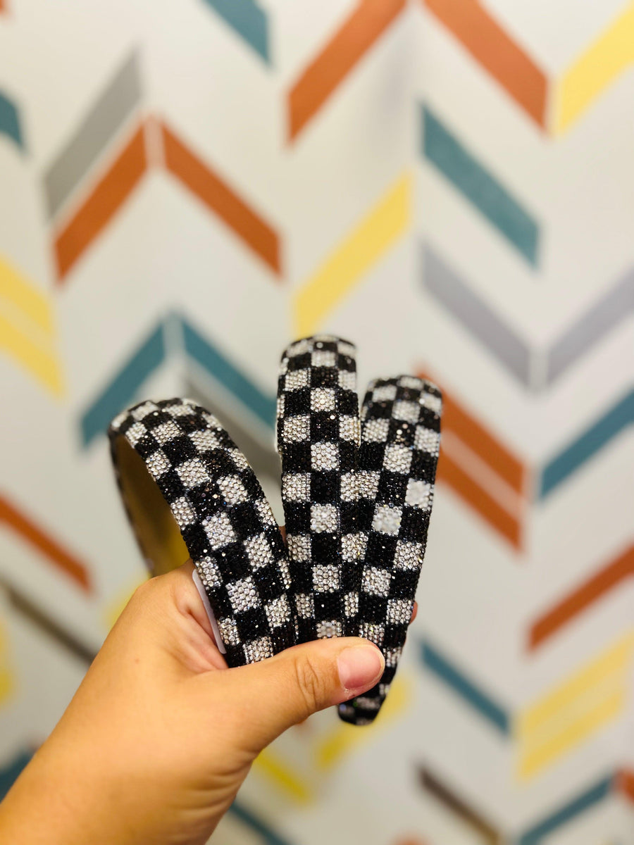 Headbands | Crystallized Checkerboard - Black | Bari Lynn Accessories - The Ridge Kids