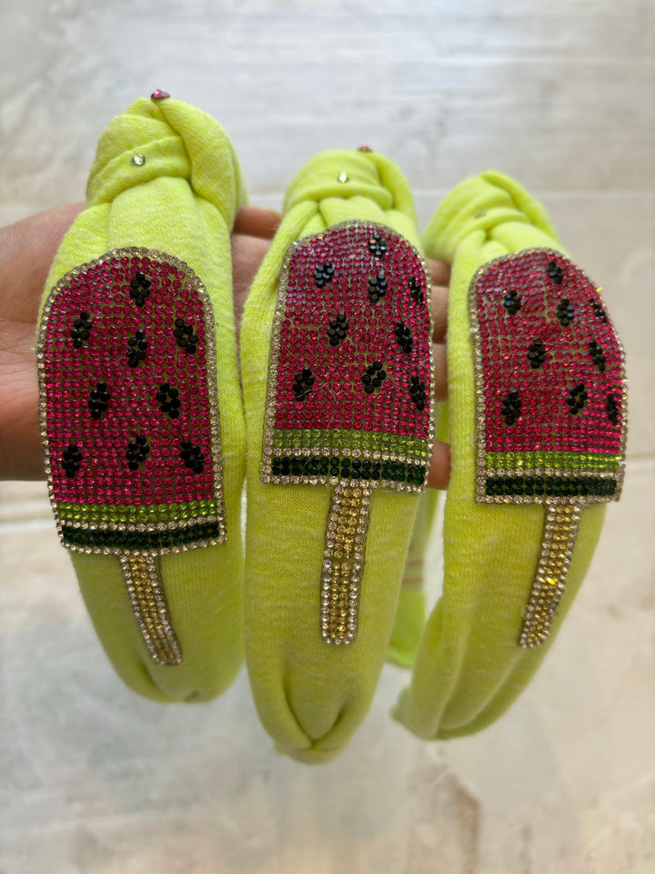 Headbands | Knot headband crystallized patch- watermelon | Bari Lynn Accessories - The Ridge Kids