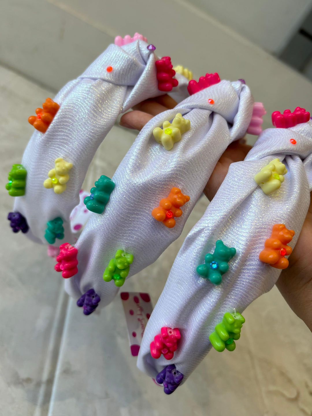 Headbands | Shimmer Gummy Bear - White | Bari Lynn Accessories - The Ridge Kids