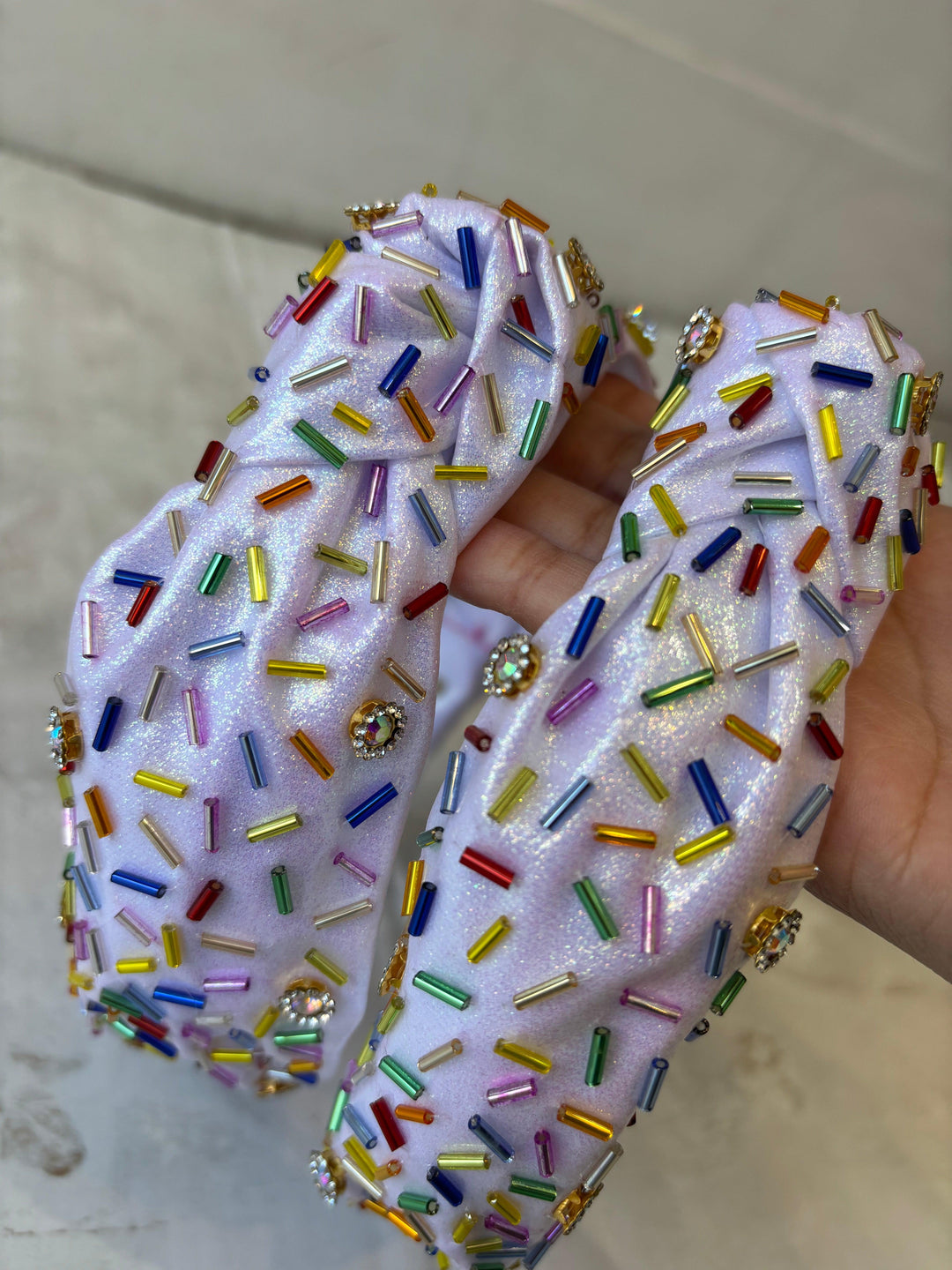Headbands | Shimmer Jewel Sprinkle - White | Bari Lynn Accessories - The Ridge Kids