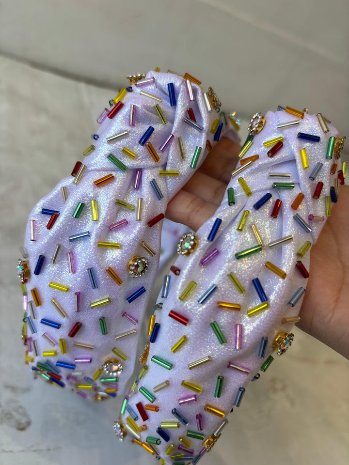 Headbands | Shimmer Jewel Sprinkle - White | Bari Lynn Accessories - The Ridge Kids