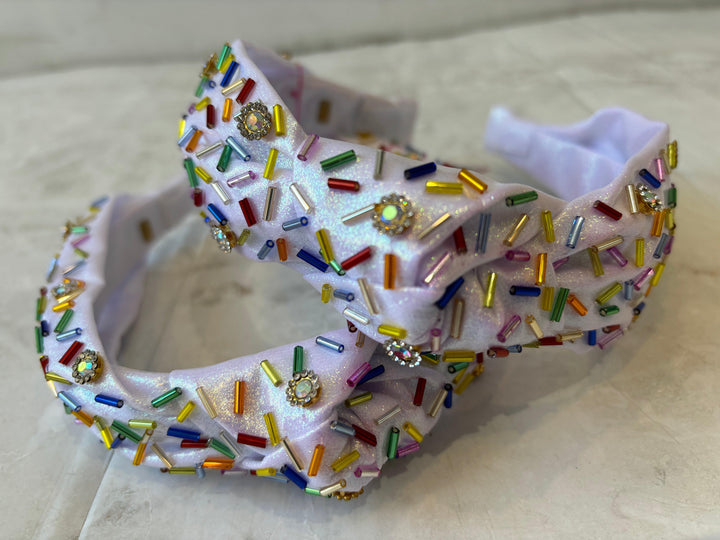 Headbands | Shimmer Jewel Sprinkle - White | Bari Lynn Accessories - The Ridge Kids