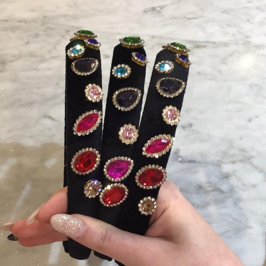 Headbands | Thin Jewel Padded- Black | Bari Lynn Accessories - The Ridge Kids