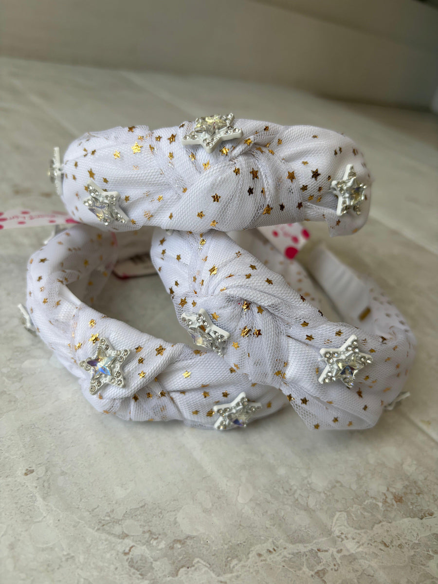 Headbands | Tulle Star- White | Bari Lynn Accessories - The Ridge Kids