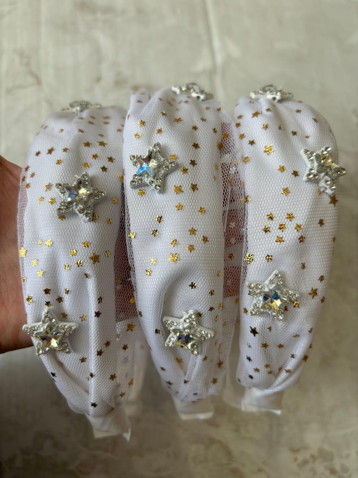 Headbands | Tulle Star- White | Bari Lynn Accessories - The Ridge Kids