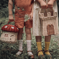 Heirloom Basket | Mushroom Basket- Red | Olli Ella - The Ridge Kids