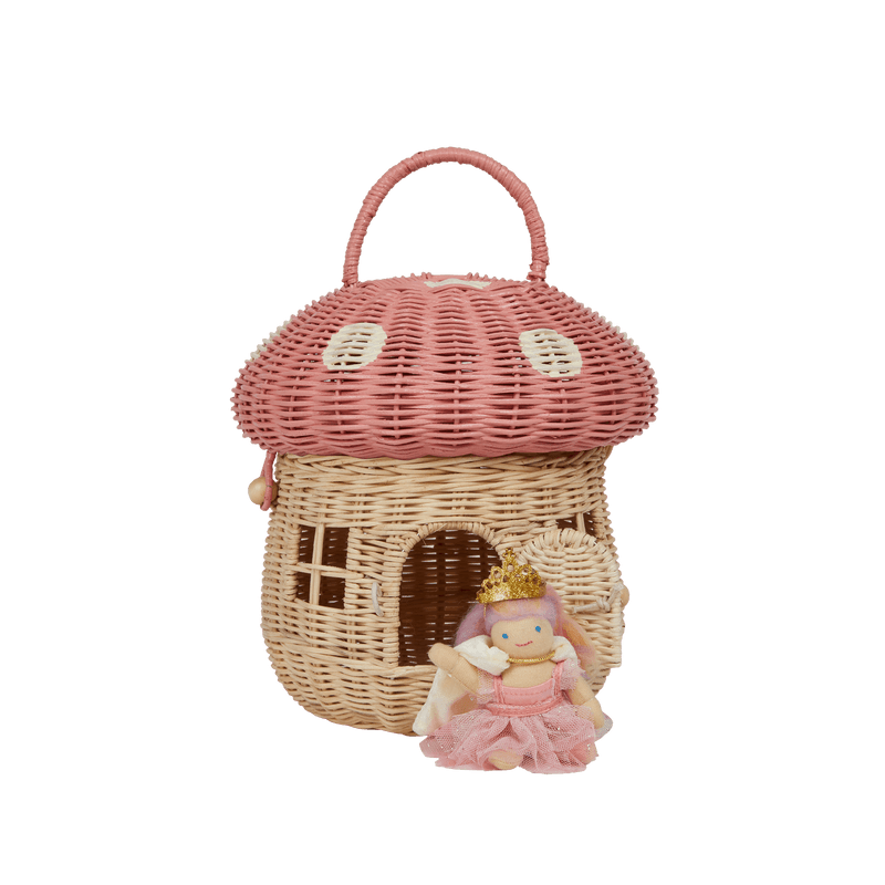 Heirloom Basket | Rattan Mushroom- Musk | Olli Ella - The Ridge Kids