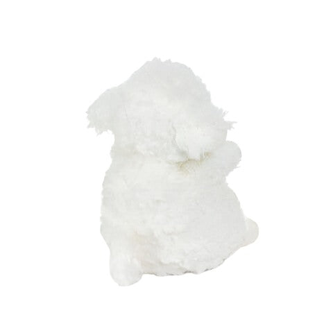 the back view of the plush lamb, white color. soft