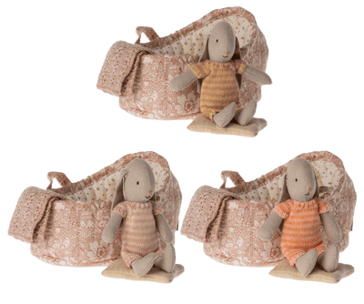 Heirloom Toys | Bunny in a carrycot- Micro Size | Maileg - The Ridge Kids