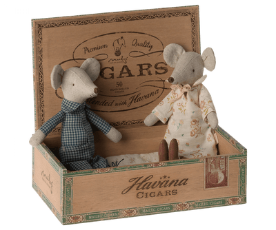 Heirloom Toys | Grandma and Grandpa Mice in Cigarbox | Maileg - The Ridge Kids