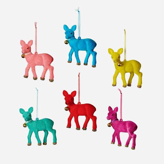 Holiday Ornaments | Flocked Deer | 180 Degrees - The Ridge Kids