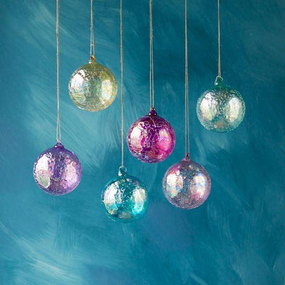 Holiday Ornaments | Ripple Iridescent Ball - assorted | 180 Degrees - The Ridge Kids