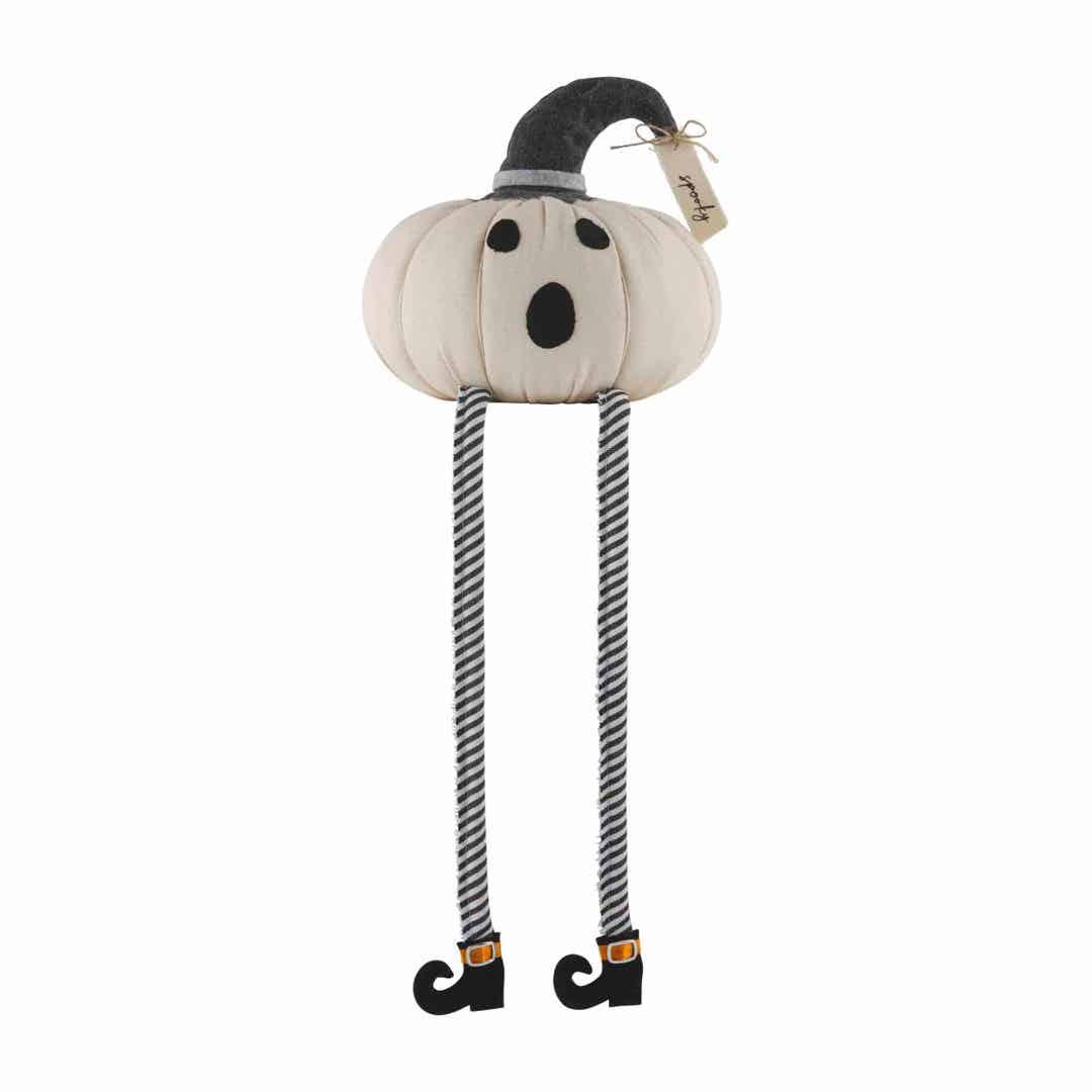 Mudpie Ghost Dangle Leg Pumpkin Sitter