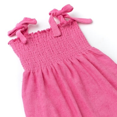 Girls Swimwear | Cover Up: Smocked Terry- Hot Pink | Shade Critters