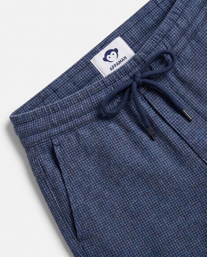 close up to the color and texture of the navy everyday stretch pants 
