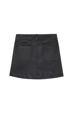 Tween Bottoms | Jenny Mini Skirt- Black Coated | DL 1961