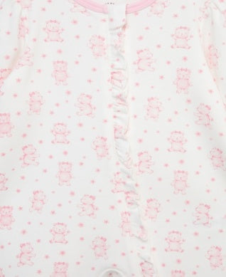 Baby Footed Onesie | Joyful Bear - Pink | Little Me
