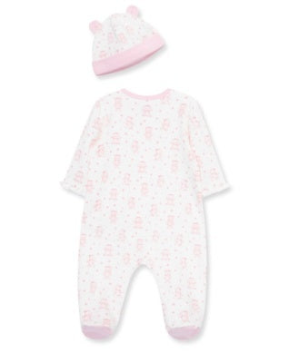 Baby Footed Onesie | Joyful Bear - Pink | Little Me