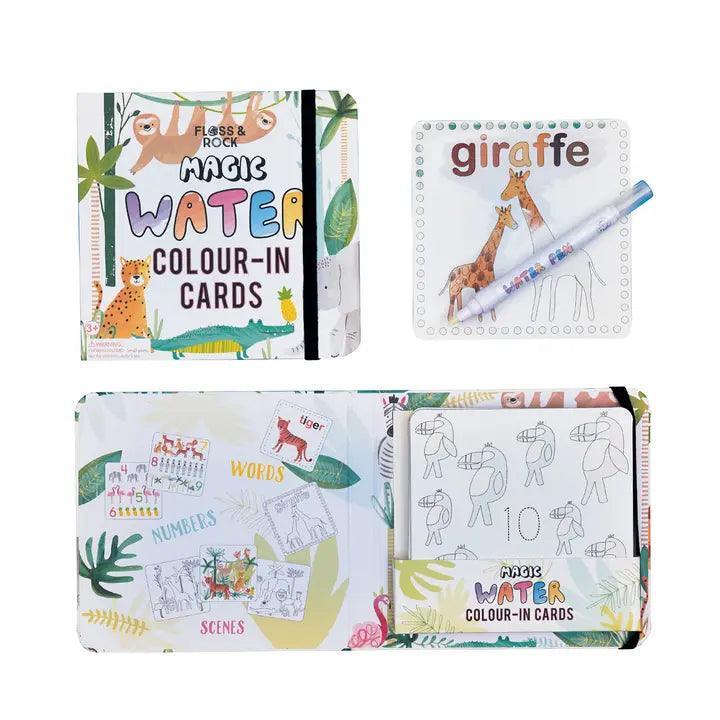 cards about jungle animals that show the design when water hits it