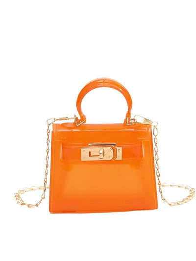 Orange colored Jelly Tote, looks like Kelly inspired bag