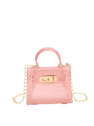 Jelly tote bag, color is light pink. Looks like Kelly inspired tote bag