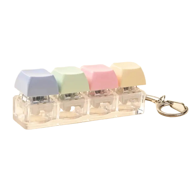 Keychain with pastel-colored sticky notes in a clear holder