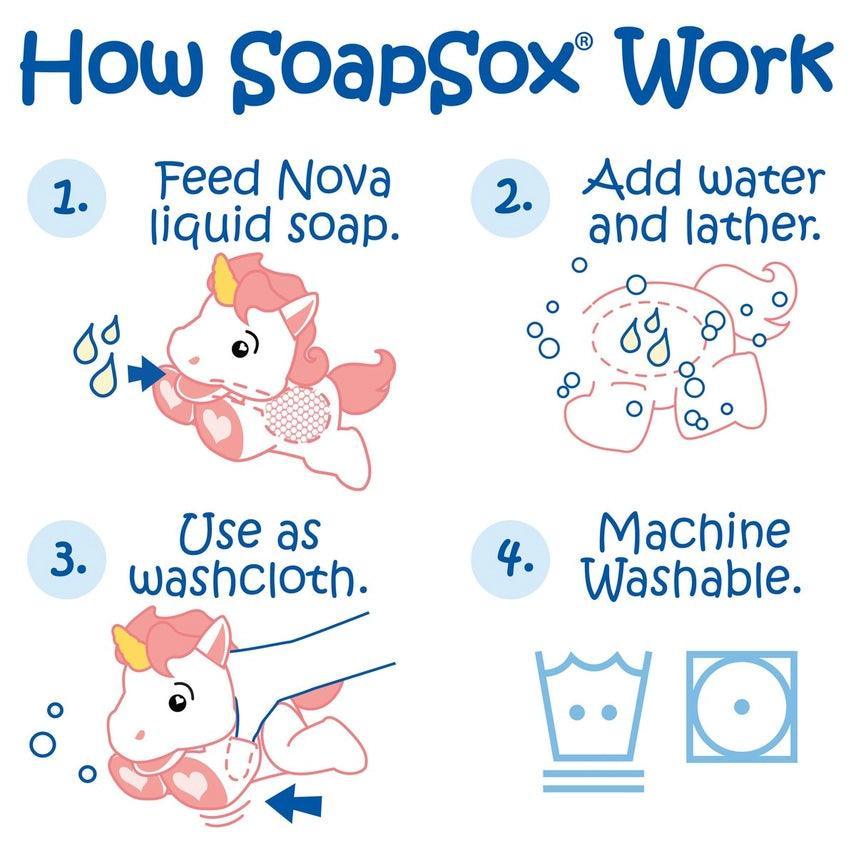 Kids Bath Toy | Nova the Unicorn | Soap Sox - The Ridge Kids