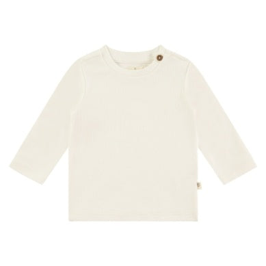 ivory baby top with button on the neckline 