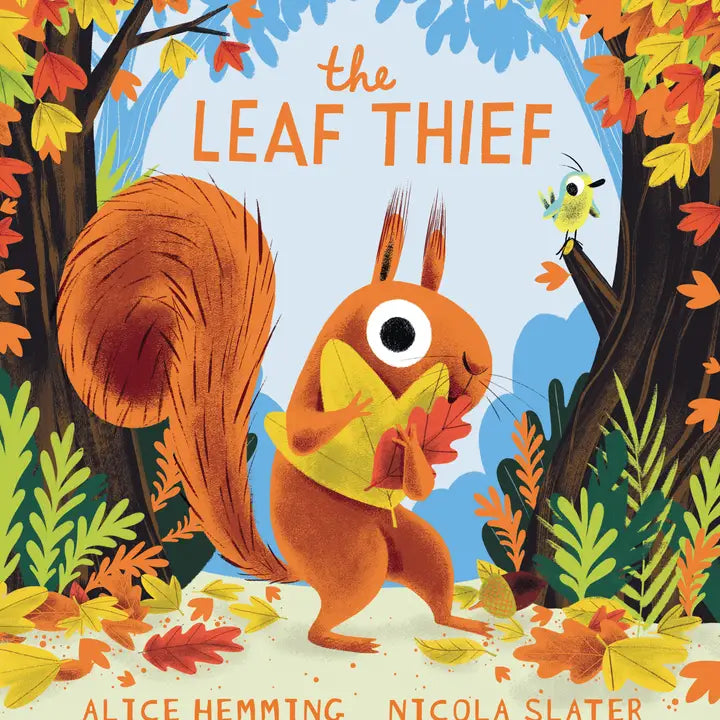 hardcover book titled The Leaf Thief 