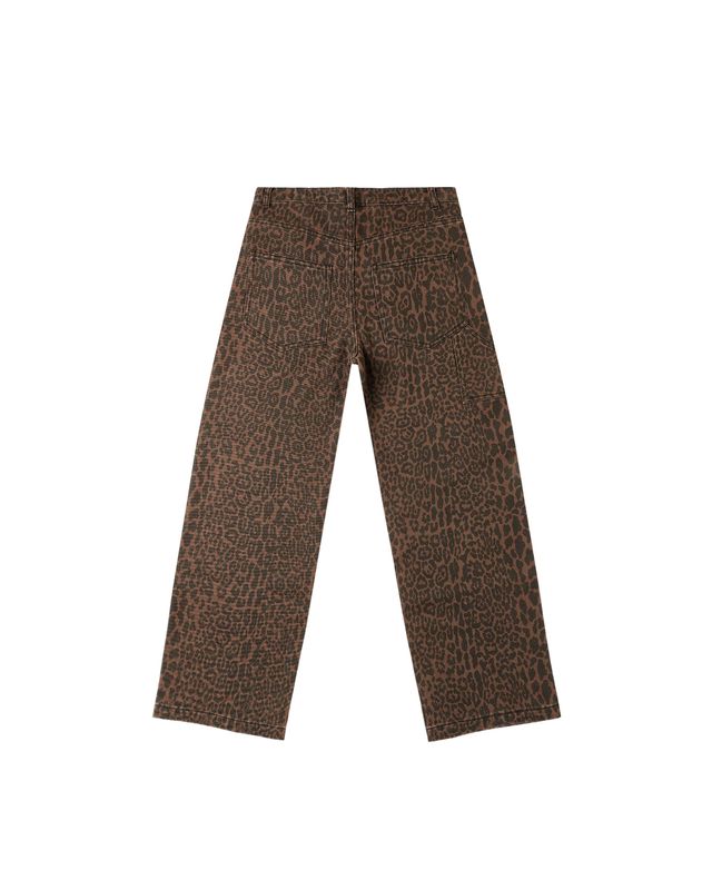 back Leopard print pants on a white background