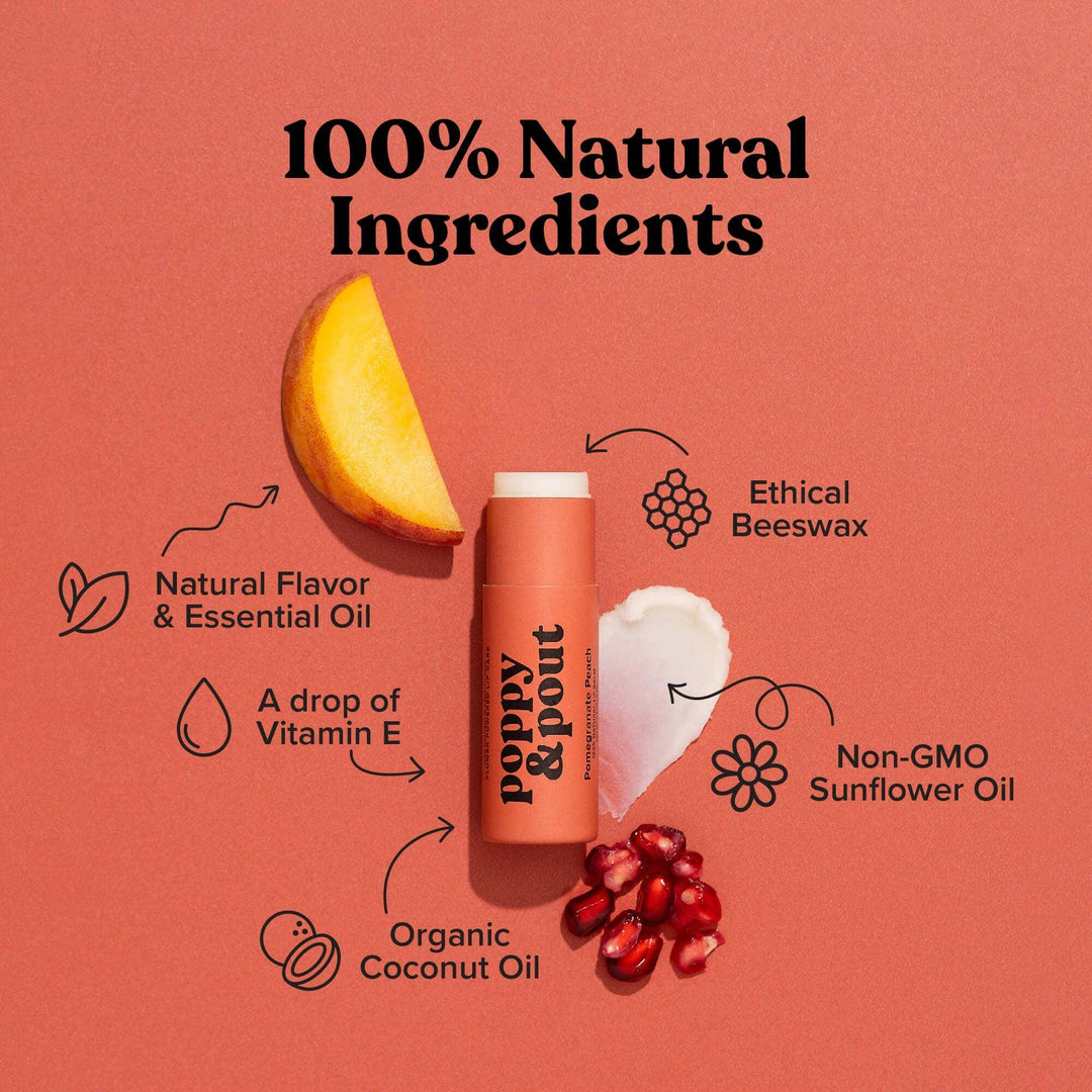 Lip Balm | Pomegranate Peach Lip Balm | Poppy & Pout - The Ridge Kids