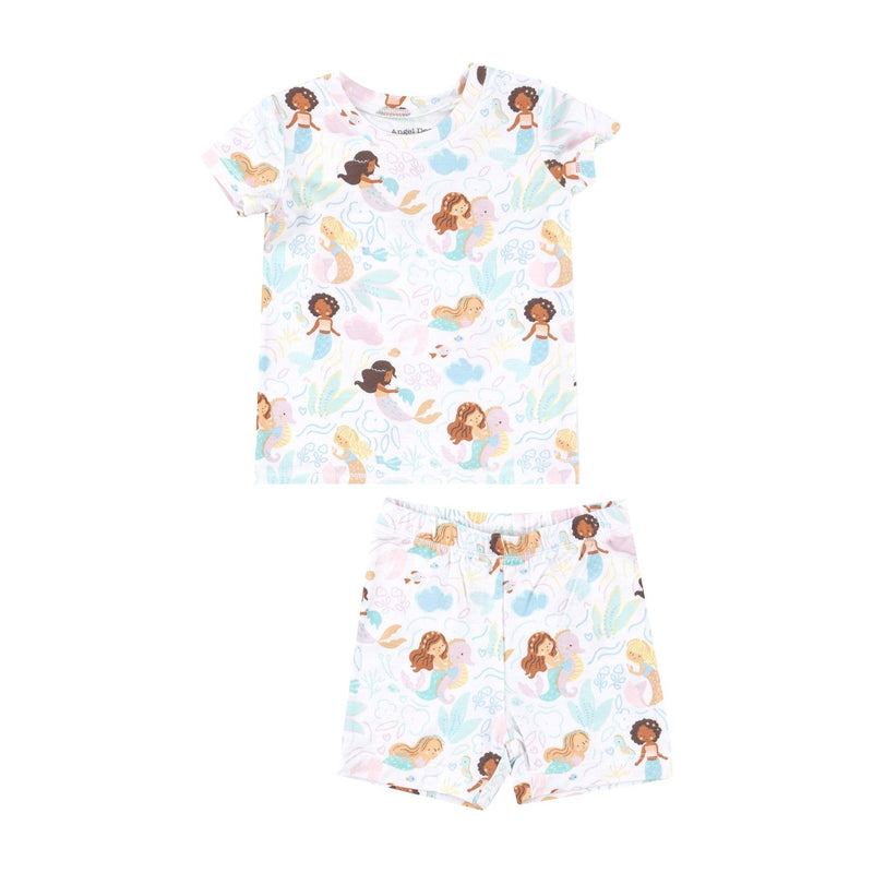 Loungewear | 2 Piece Shorts Set - Magical Mermaids | Angel Dear - The Ridge Kids