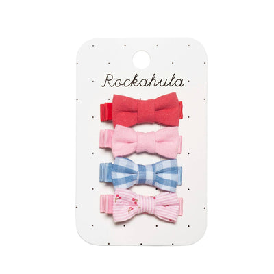 Mini Bow Clips | Cherry Gingham | Rockahula Kids - The Ridge Kids