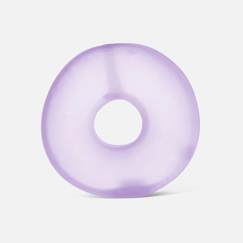 Purple donut-shaped squish toy