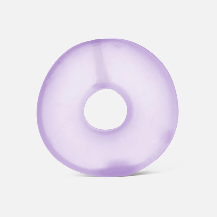 Purple donut-shaped squish toy