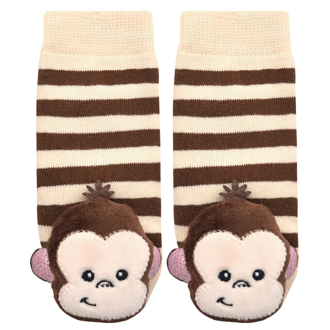 Baby Unisex Socks | Rattle Socks - Monkey Boy | Boogie Toes