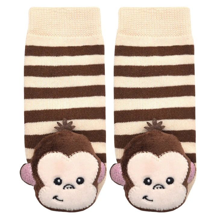 Baby Unisex Socks | Rattle Socks - Monkey Boy | Boogie Toes